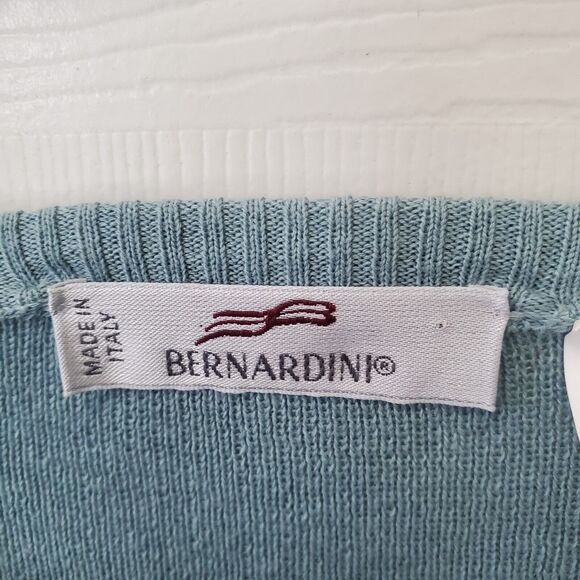 Bernardini  Italy Green Patterned Sweater XL Xlarge - Picture 3 of 5